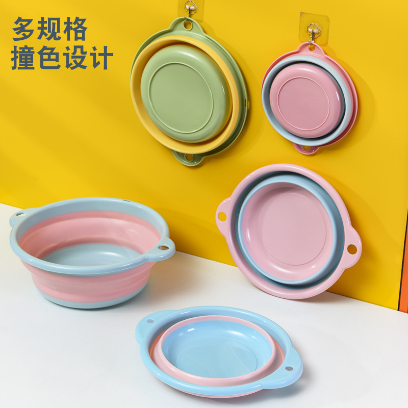 Thau Chậu Rửa Gấp Gọn Màu Trơn Tiện Dụng 35Cm