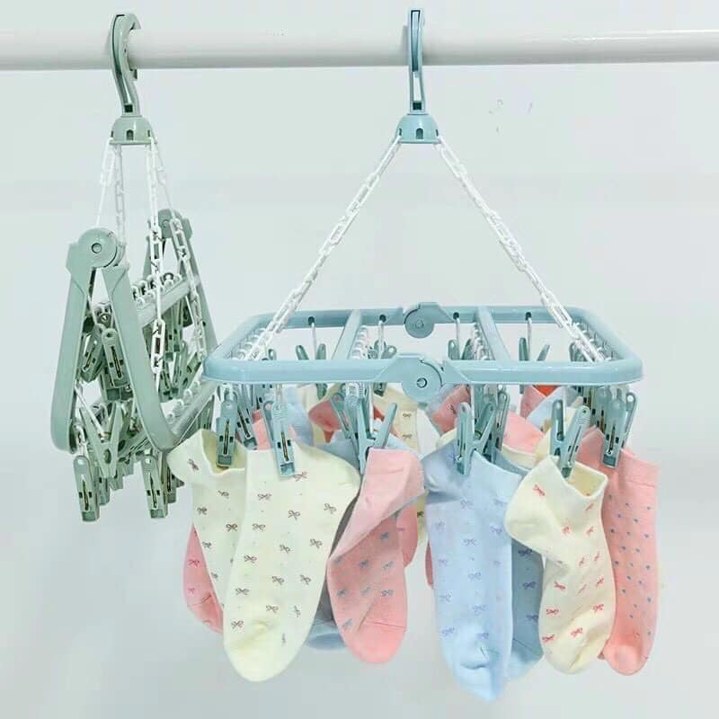 Móc Chùm Nhựa Loại 32 Kẹp (T60) (Cái) Móc Chùm Nhựa Loại 32 Kẹp (T60) (Cái)