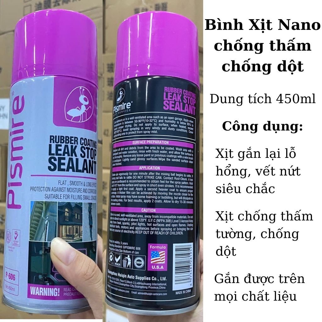 Bình Xịt Chống Dột, Thấm Tường Đa Năng Piismire 450Ml