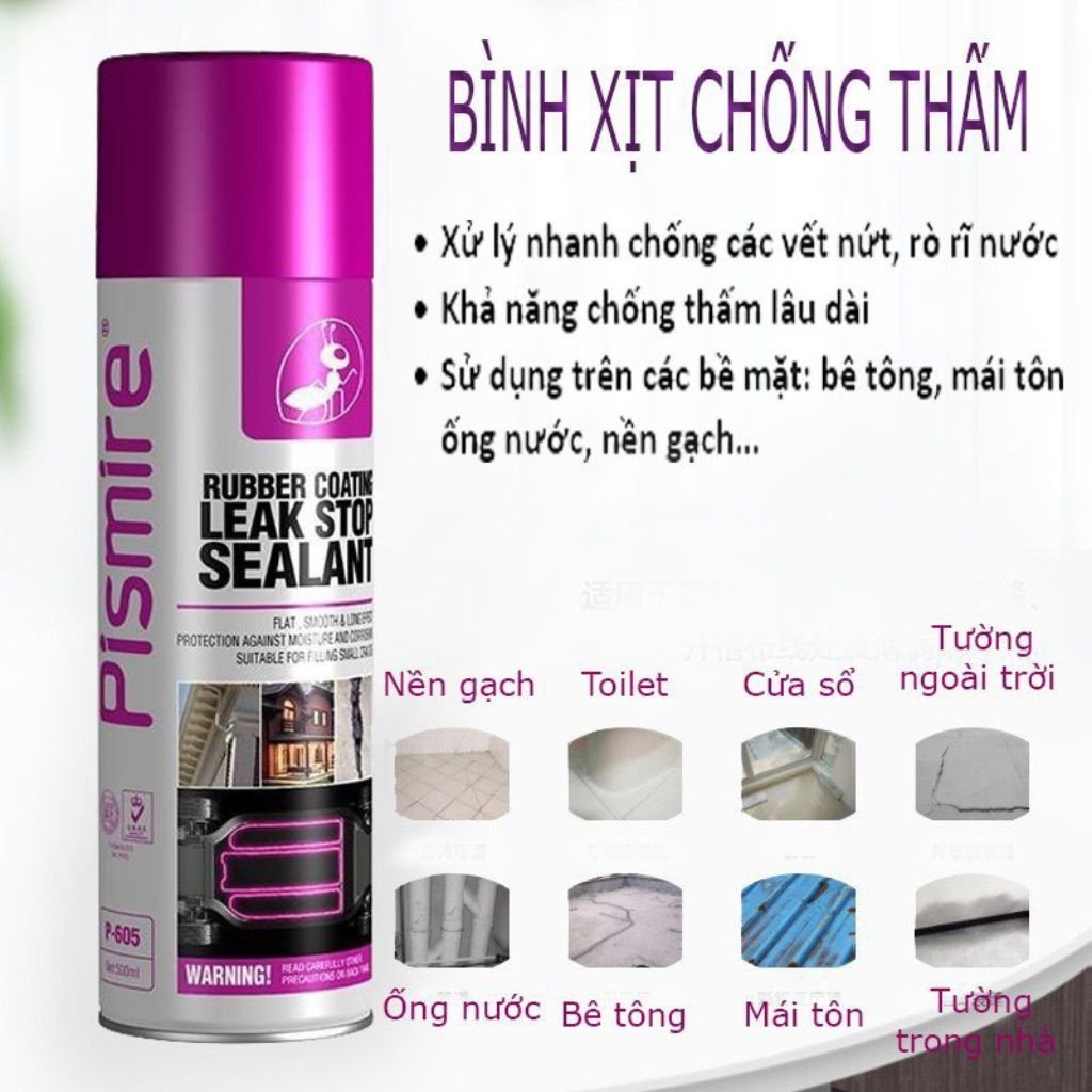 Bình Xịt Chống Dột, Thấm Tường Đa Năng Piismire 450Ml
