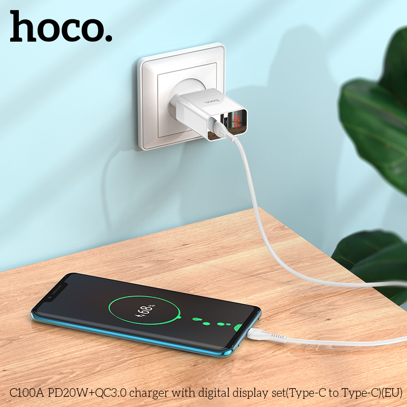 Bộ Sạc Nhanh Hoco C100A Pd20W+Qc3.0 Type-C To Type-C