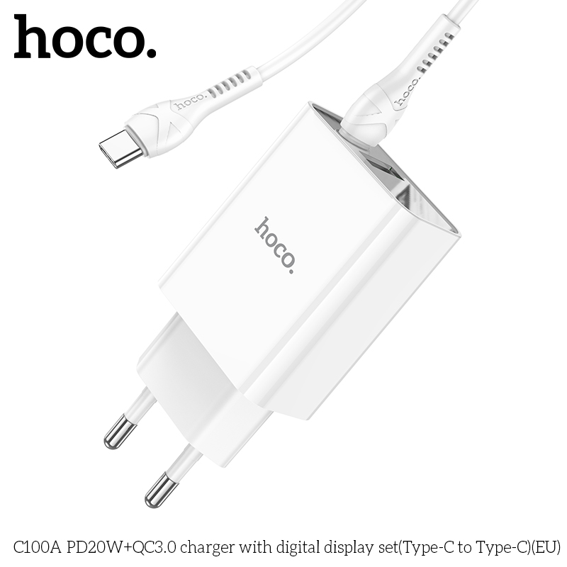 Bộ Sạc Nhanh Hoco C100A Pd20W+Qc3.0 Type-C To Type-C