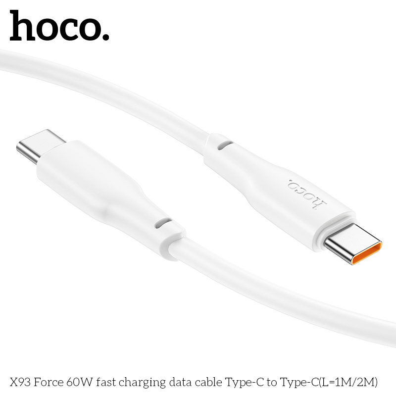 Cáp Sạc Nhanh Hoco X93 Force 60W Type-C Đến Type-C Dây Dài 1M Cáp Sạc Nhanh Hoco X93 Force 60W Type-C Đến Type-C Dây Dài 1M
