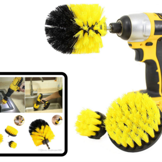 Bộ 3 Đầu Bàn Chải Lắp Máy Khoan Cầm Tay Chuyền Dùng Vệ Sinh Nhà Cửa Nội Thất