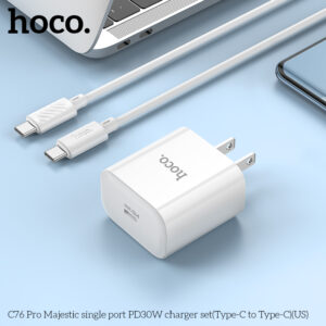 Bộ Sạc Nhanh Hoco C76A Pro Pd30W Qc3.0 Type-C To Type-C Dây Dài 1M