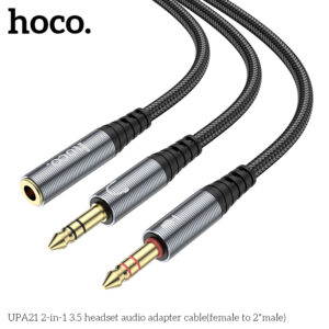 Cáp Chuyển Đổi Âm Thanh Tai Nghe 2 Trong 1 Upa21 Jack 3.5 Audio Dây Dù Dài 25Cm