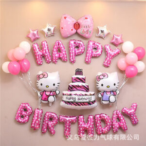 Combo Bong Bóng Trang Trí Sinh Nhật Cho Bé - Hồng