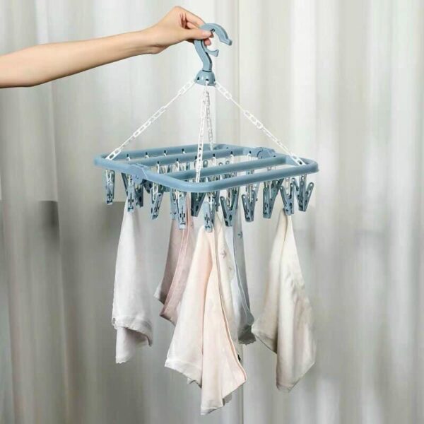 Móc Chùm Nhựa Phơi Quần Áo, Tất, Vớ Loại 32 Kẹp 36X32Cm