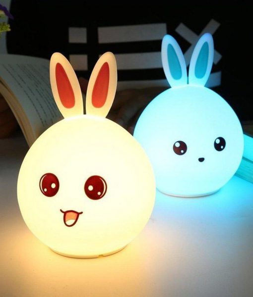 Đèn Ngủ Hình Thỏ Silicon Dẻo Led Đổi Màu Dễ Thương Cực Đẹp Đèn Ngủ Hình Thỏ Silicon Dẻo Led Đổi Màu Dễ Thương Cực Đẹp