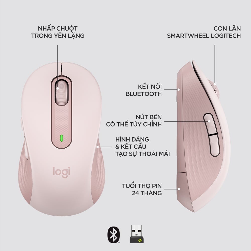Chuột Máy Tính Không Dây Logitech Signature M650 Cao Cấp