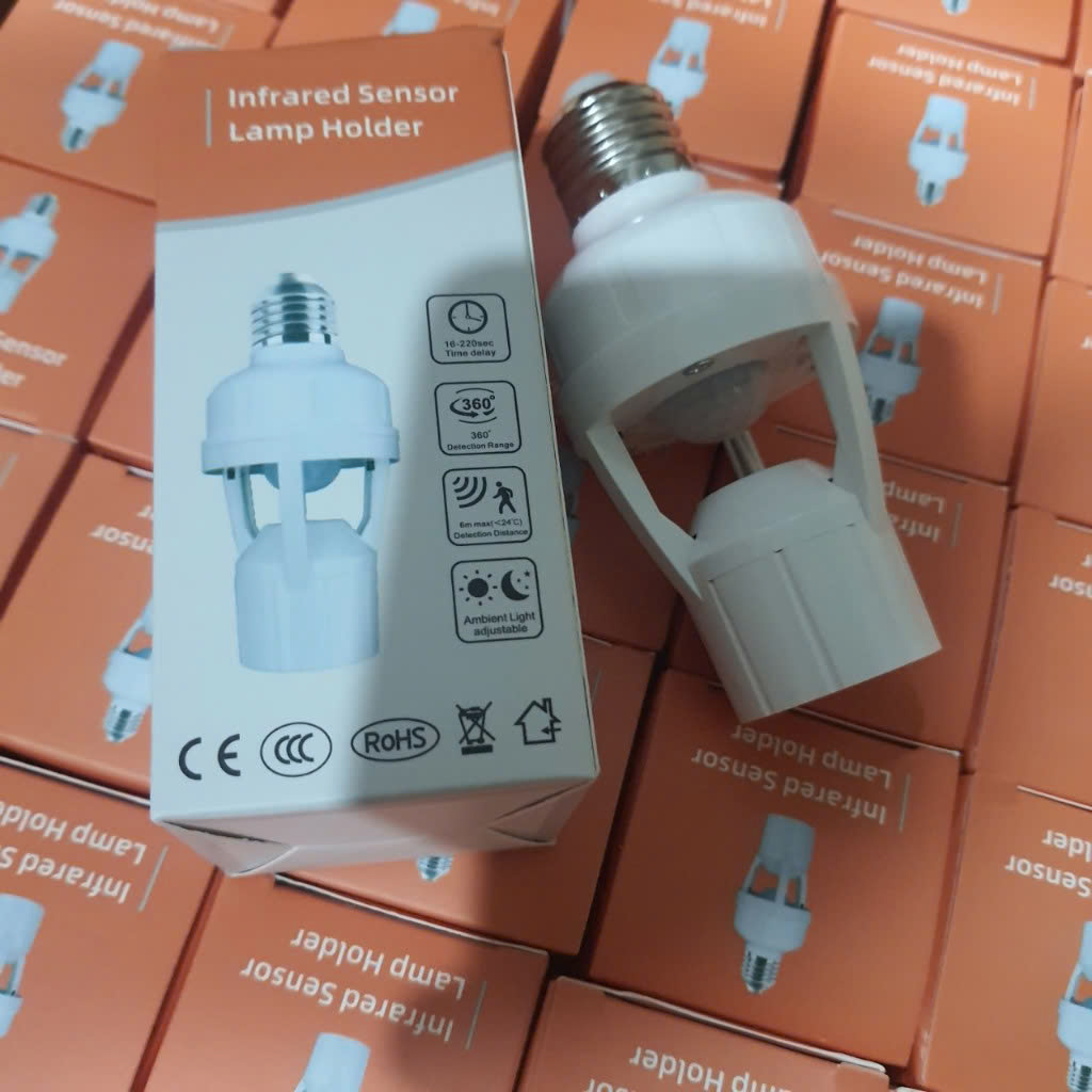 Đui Đèn Cảm Biến Thế Hệ Mới Chuyển Động Hồng Ngoại Nối Đui E27