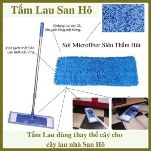 Cây Lau Nhà Công Nghiệp Mâm Bản To Sợi Bông Fiber Cao Cấp Dài 112Cm Rộng 42X14Cm