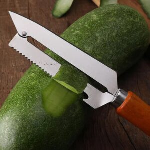 Dao Bào Cán Gỗ 2 Lưỡi Đầu Nhọn Dài 22Cm