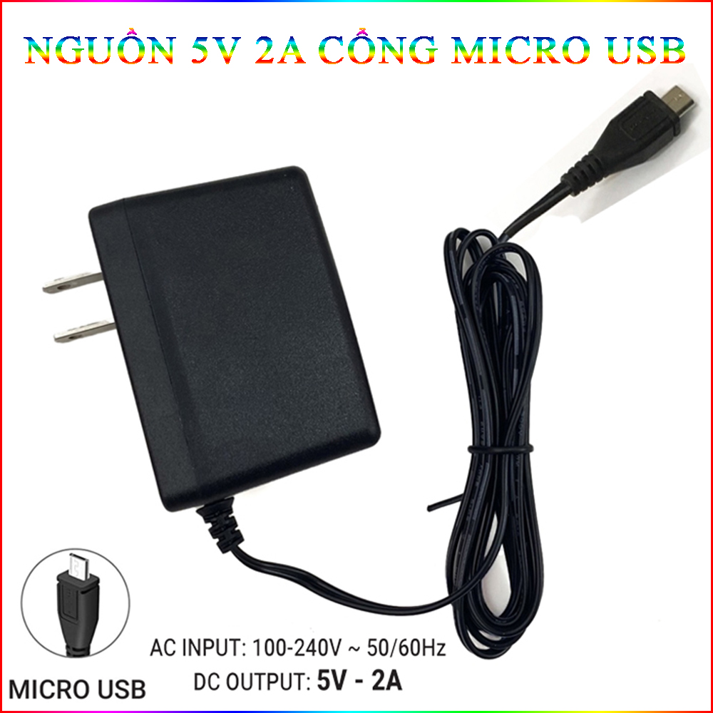 Nguồn 5V-2A Cổng Micro Usb Chui Dẹp Sử Dụng Cho Camera Ip Và Các Thiết Bị Điện Tử