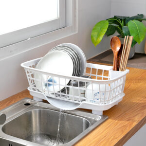 Rỗ Úp Chén Dĩa Xuất Nhật Có Khay Đựng Nước Tiện Dụng 45X23X13Cm