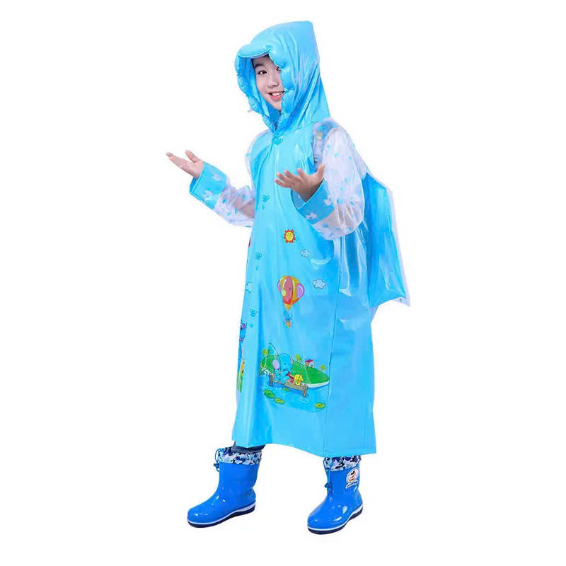 Áo Mưa Trẻ Em Có Ngăn Balo Dày Dặn Chống Thấm Nước