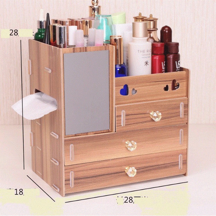 Hộp Đựng Mỹ Phẩm 4 Ngăn Có Gương Hộp Đựng Mỹ Phẩm 4 Ngăn Có Gương