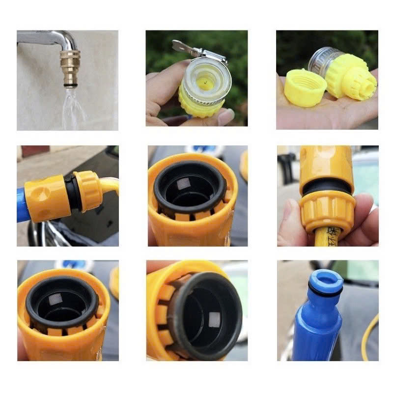Chổi + Dây Rửa Xe Ô Tô Đa Năng 2In1 Và Đầu Nối
