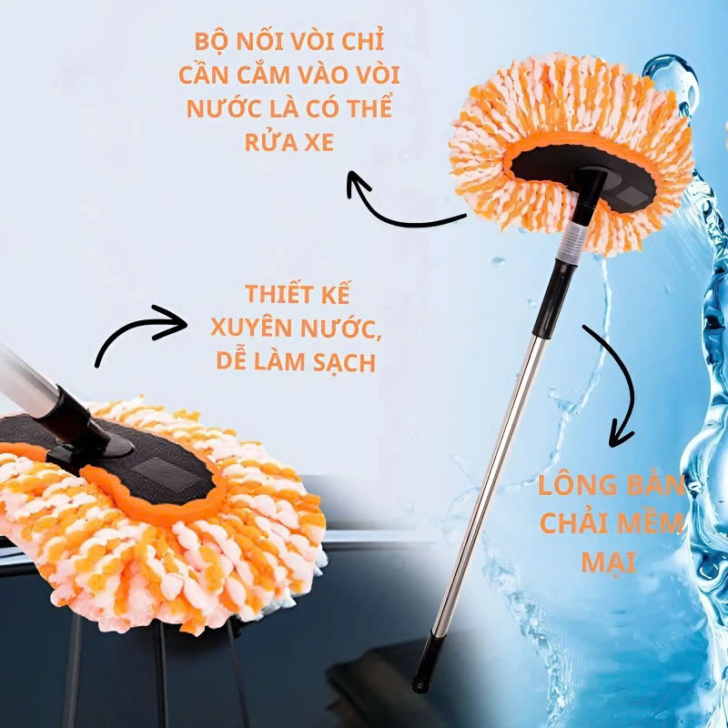 Chổi + Dây Rửa Xe Ô Tô Đa Năng 2In1 Và Đầu Nối