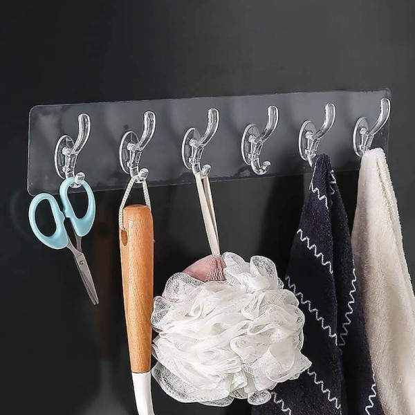 Móc Dán Tường 6 Móc Pha Lê 35x6.3cm