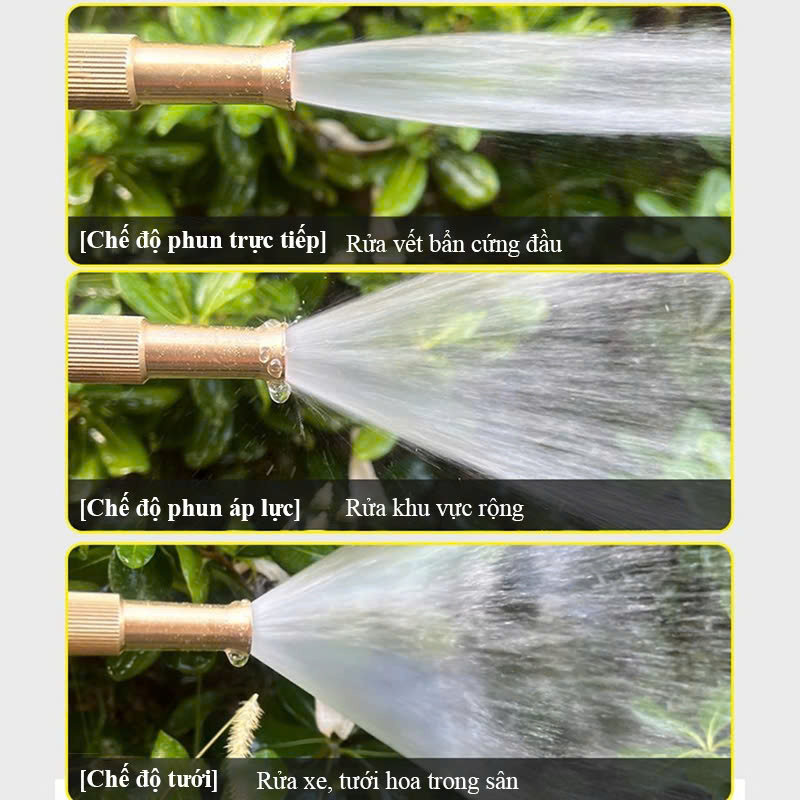 Bộ Dây Vòi Tăng Áp 5M Màu Vàng Có Đầu Ống Đồng Tăng Áp