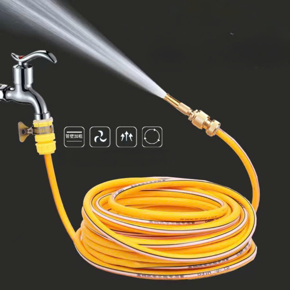 Bộ Dây Vòi Tăng Áp 5M Màu Vàng Có Đầu Ống Đồng Tăng Áp