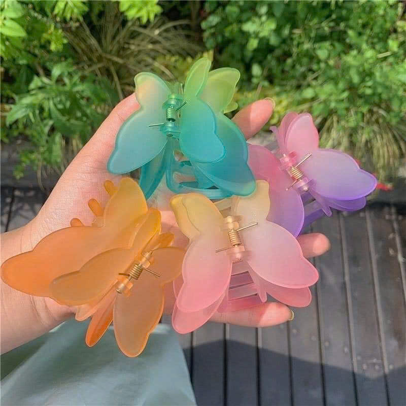 Kẹp Tóc Hình Cánh Bướm Thạch Ombre Thời Trang Xinh Xắn