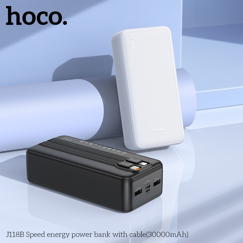 Sạc Dự Phòng Hoco J118B Có Cáp (30000Mah) Sạc Dự Phòng Hoco J118B Có Cáp (30000Mah)