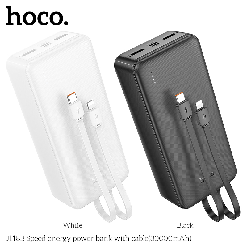 Sạc Dự Phòng Hoco J118B Có Cáp (30000Mah) Sạc Dự Phòng Hoco J118B Có Cáp (30000Mah)