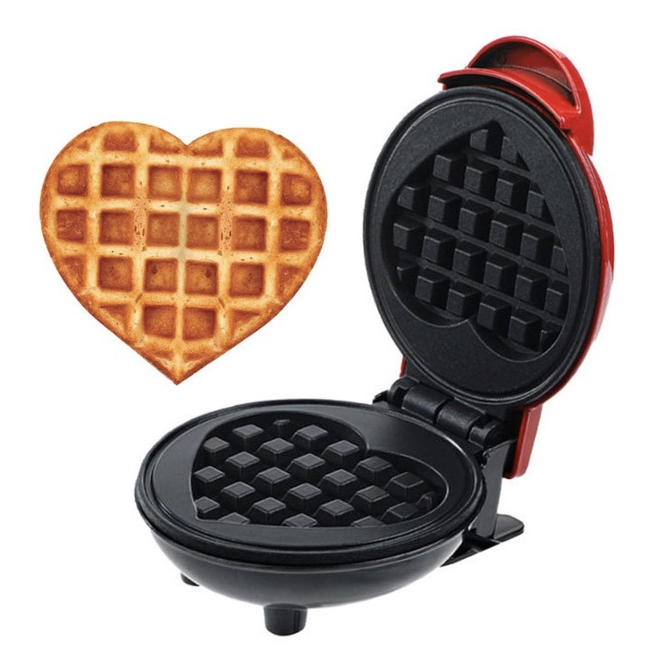 Máy Làm Bánh Mini Waffle Watt 350 Bằng Điện Hình Trái Tim