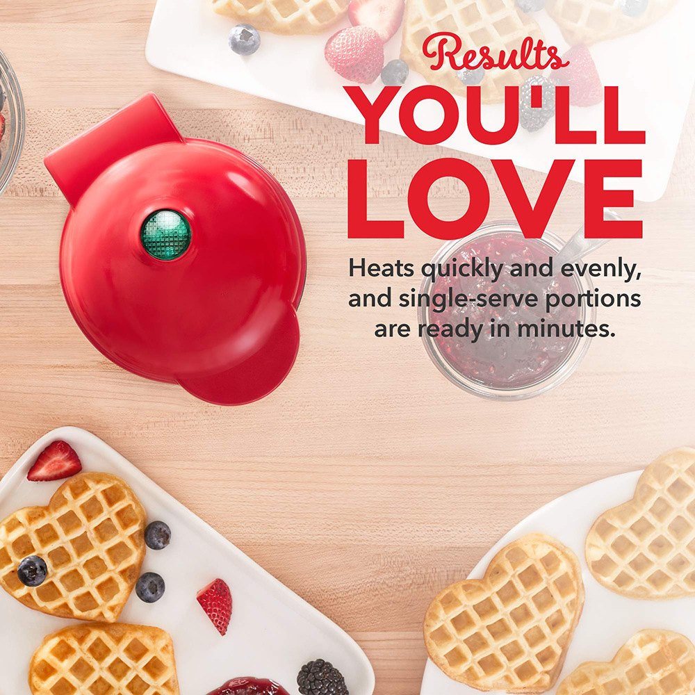 Máy Làm Bánh Mini Waffle Watt 350 Bằng Điện Hình Trái Tim