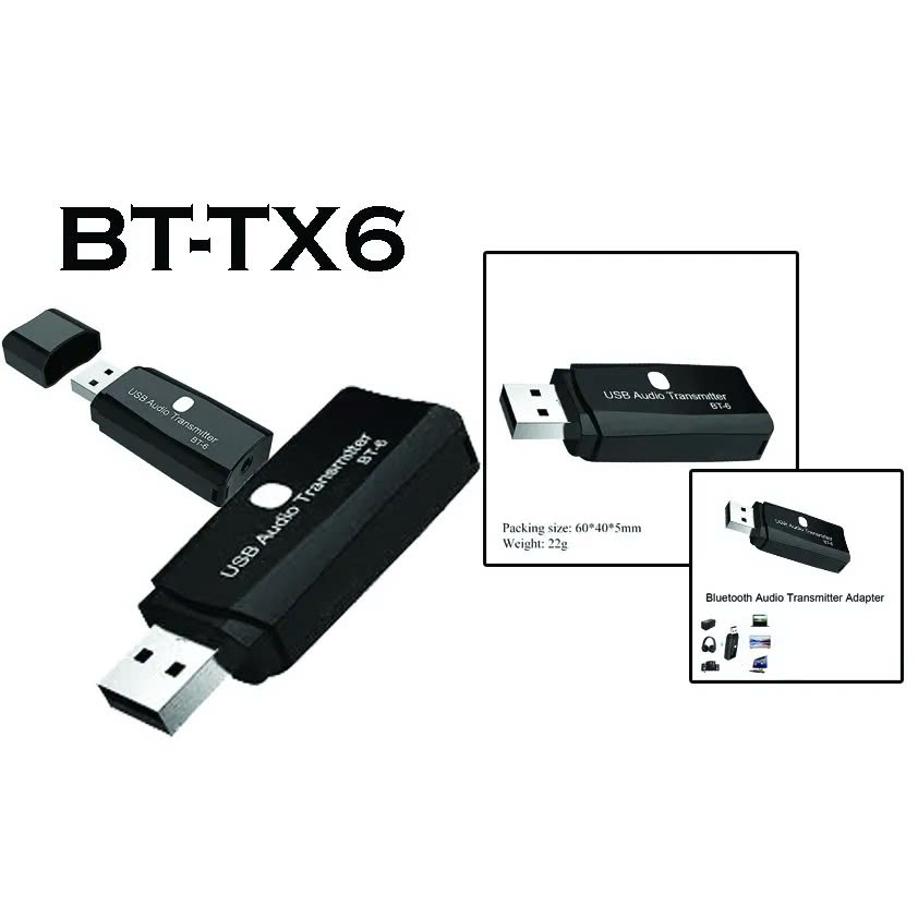Usb Dongle Bluetooth 5.0 Bt-Tx6  2In1 Thiết Bị Thu Phát Bluetooth Âm Thanh Không Dây Dùng Cho Tai Nghe, Âm Ly,ô Tô