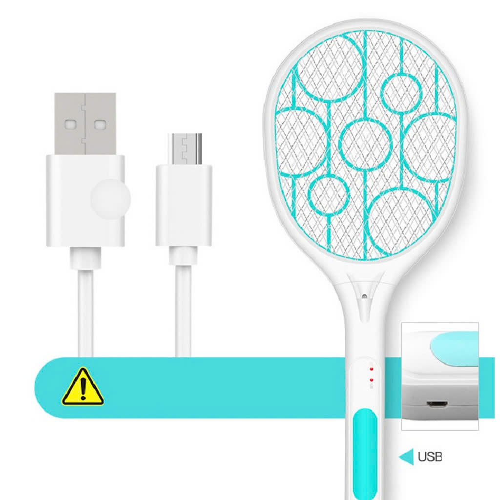 Vợt Muỗi Cao Cấp Sạc Điện Bằng Cáp Usb 48X19.5Cm Thông Minh Có Đèn Led