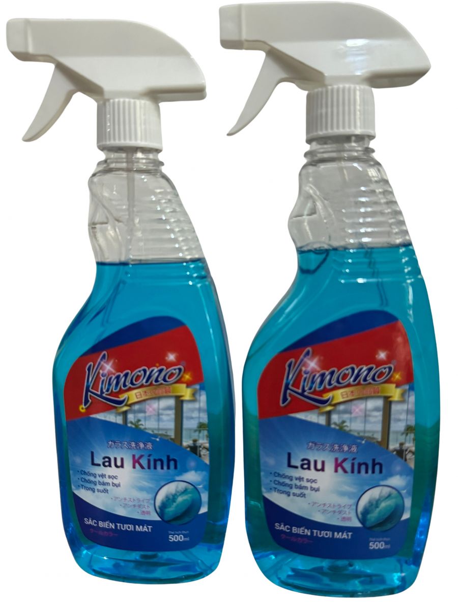 Chai Nước Xịt Lau Kính Kimono 500Ml Sạch Bóng Như Mới
