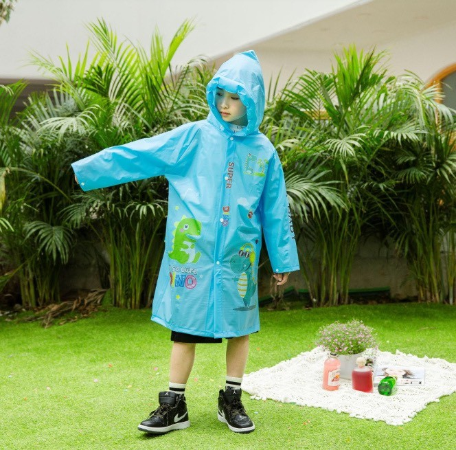 Áo Mưa Trẻ Em Có Ngăn Balo Dày Dặn Chống Thấm Nước