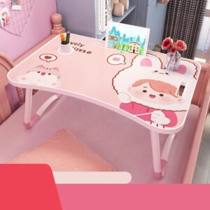 Bàn Học Gấp Gọn Hình Thú Có Khe Cắm Điện Thoại Và Khay Ly, Ngăn Kéo Rút