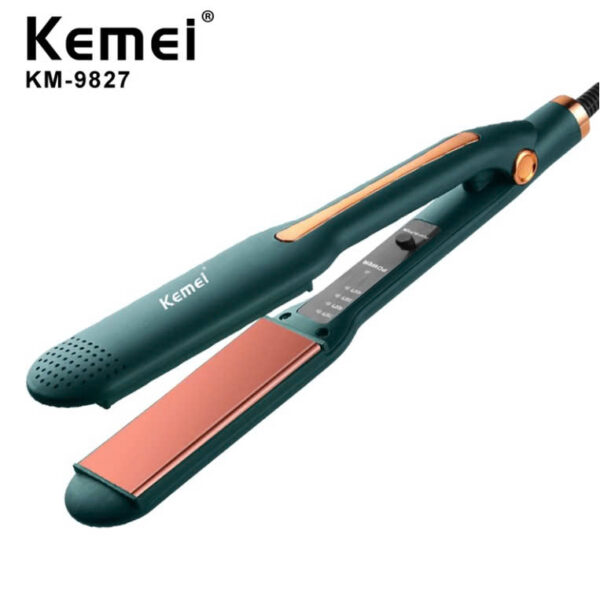 Máy Duỗi Tóc Kemei Km 9827 Với 4 Mức Nhiệt Độ 60W Và Bề Mặt Nhiệt Ceramic Bảo Vệ Tóc
