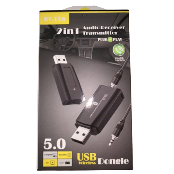 Usb Bluetooth Dongle 5.0 Bt-Tx6 2In1 (Receive, Transmit) Thiết Bị Thu Phát Âm Thanh Không Dây Dùng Cho Loa, Tai Nghe, Âm Ly,ô Tô...