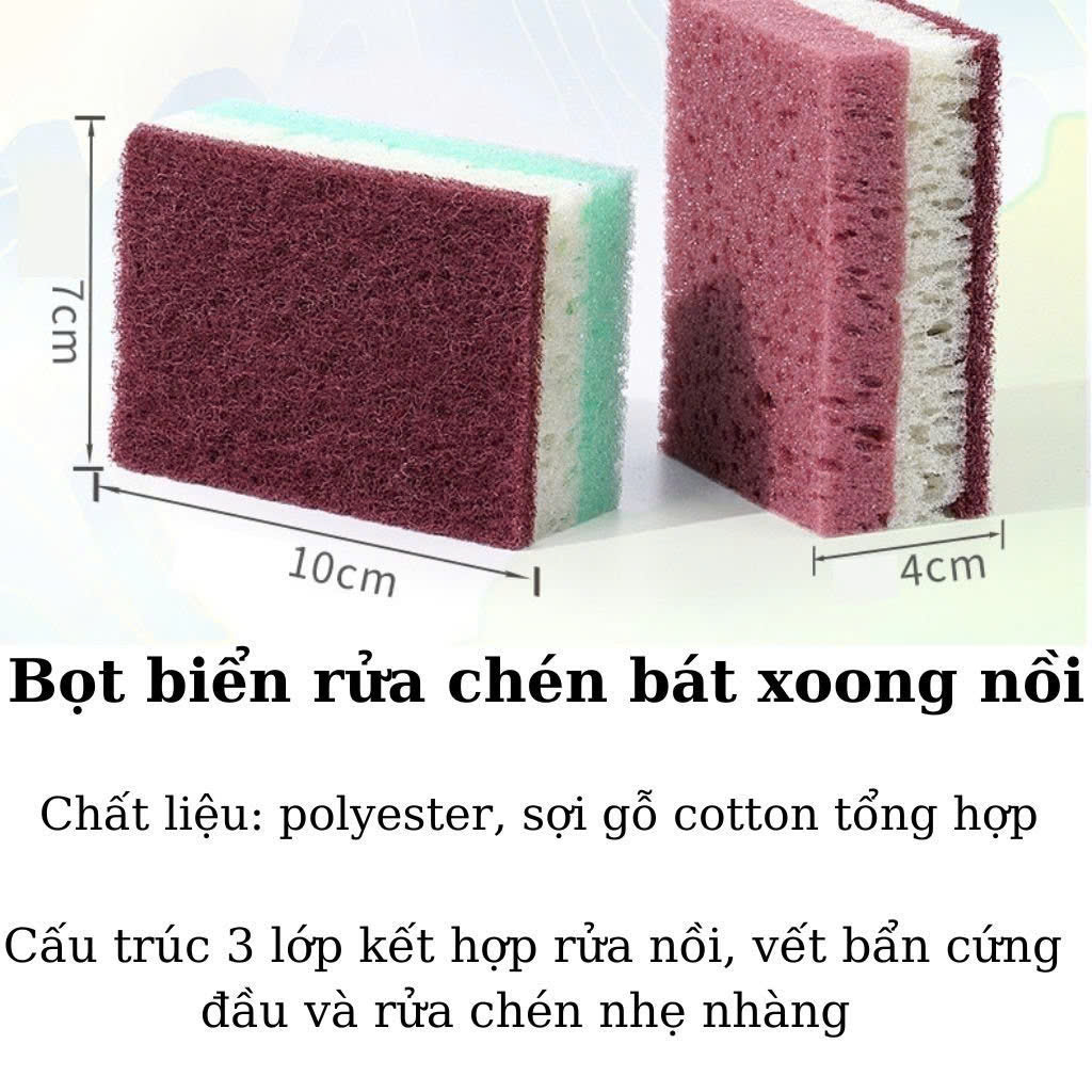 Combo 5 Miếng Bọt Biển Lau Chùi Rửa Chén, Nồi Tiện Dụng Combo 5 Miếng Bọt Biển Lau Chùi Rửa Chén, Nồi Tiện Dụng