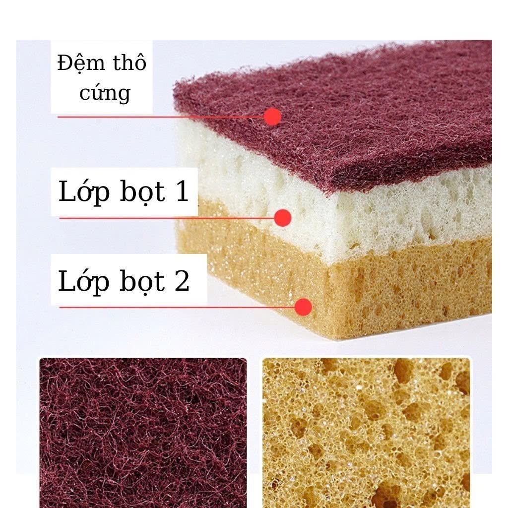 Combo 5 Miếng Bọt Biển Lau Chùi Rửa Chén, Nồi Tiện Dụng Combo 5 Miếng Bọt Biển Lau Chùi Rửa Chén, Nồi Tiện Dụng