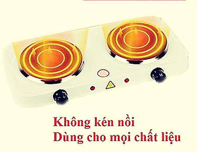 Bếp Điện Đôi 2000W Hot Plate Không Kén Nồi Chống Trơn Trượt An Toàn Cho Mọi Gia Đình