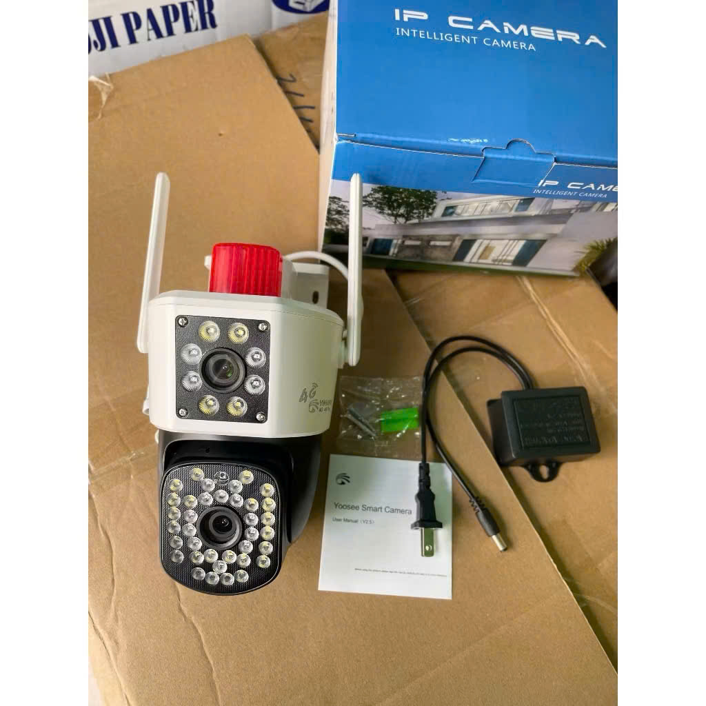 Camera Yoosee Qpt309 2 Mắt 8Mpx 44 Đèn Led Siêu Sáng Xoay 360 Độ- Xem 2 Vị Trí Khác Nhau Trên 1 Camera- Đàm Thoại 2 Chiều