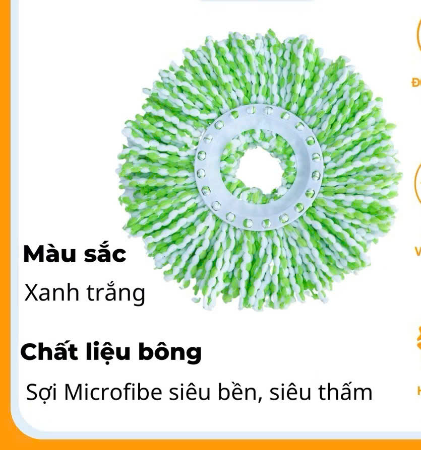 Bông Lau Nhà Hình Tròn 360 Độ , Thấm Hút Nhanh Chống Bông Lau Nhà Hình Tròn 360 Độ , Thấm Hút Nhanh Chống