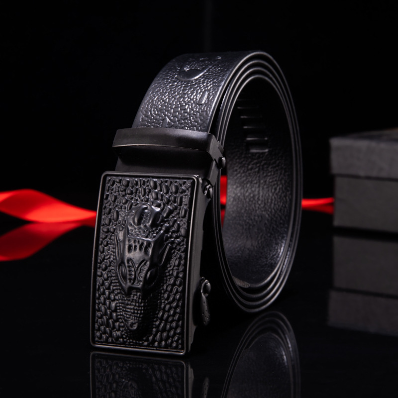 Dây Nịt Mặt Đầu Cá Sấu Da Pu Khóa Tự Động Sang Trọng