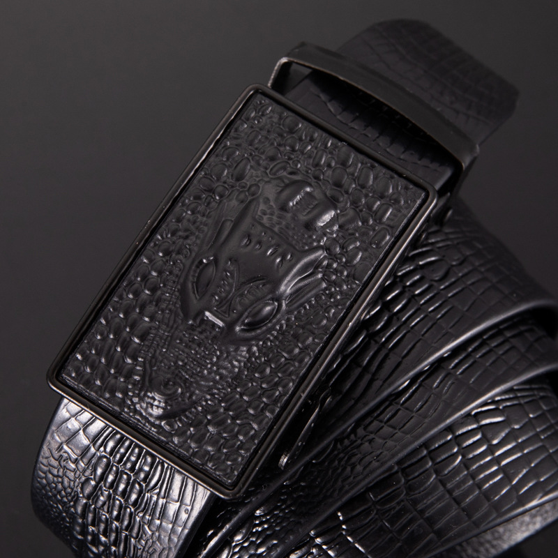 Dây Nịt Mặt Đầu Cá Sấu Da Pu Khóa Tự Động Sang Trọng