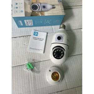 Camera Yoosee Qs211 Bóng Đèn 2 Mắt 10Mpx Xem 2 Khung Hình, Hình Ảnh Sắc Nét, Quay Đêm Có Màu