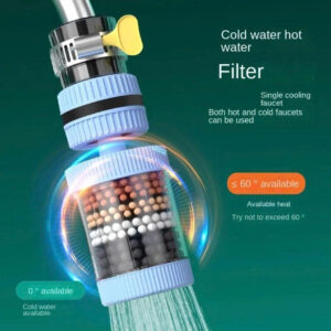 Đầu Vòi Lọc Nước Rửa Chén, Rửa Bát Có Van Khóa Xoay 360 Độ Chống Bắn Nước Ra Ngoài Bồn