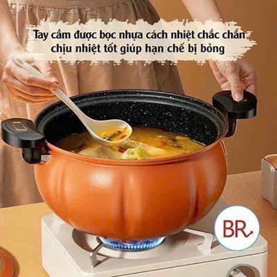 Nồi Hầm Áp Suất Bí Ngô 8L Loại Lớn Size 28Cm Nồi Hầm Áp Suất Bí Ngô 8L Loại Lớn Size 28Cm