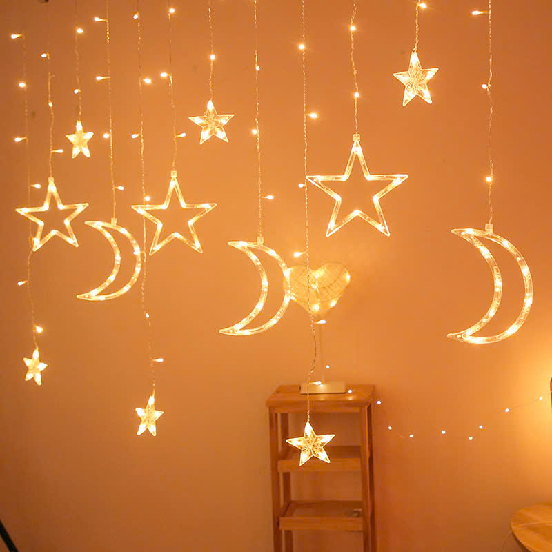 Dây Đèn 3 Trăng + 3 Sao Lớn + 5 Sao Nhỏ Ánh Sáng Vàng Dây Đèn 3 Trăng + 3 Sao Lớn + 5 Sao Nhỏ Ánh Sáng Vàng