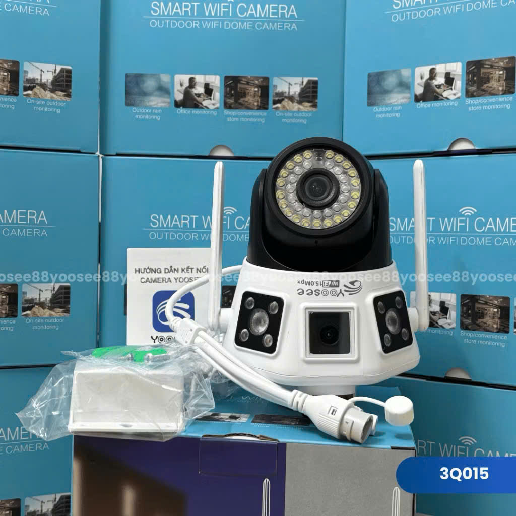 Camera Ngoài Trời Yoosee 15.0Mpx 2 Mắt Kép 3 Khung Hình (3Q015) Có Hú Còi Báo Động Và Đàm Thoại 2 Chiều